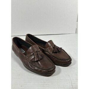 Bally Malta Brown Leather Tassel Loafers Mens 9‎ M Made in Italy Dress Shoes